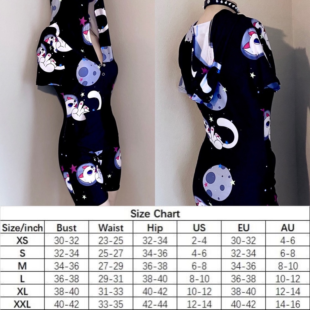 Adult cat galaxy romper